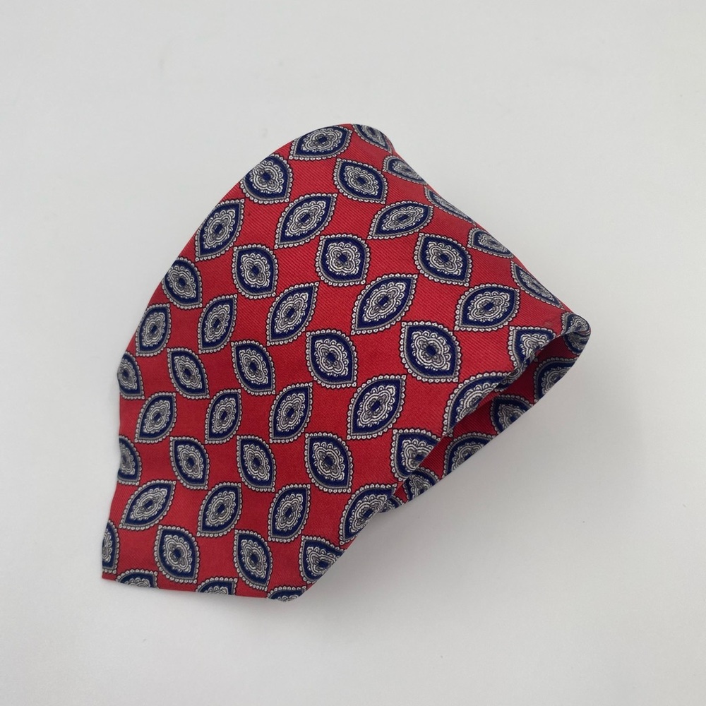 Brooks Brothers Red and Blue Silk Geometric Tie